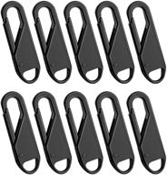 🔗 10-pack universal zipper repair kit - metal zipper sliders - zipper fixer replacements - zipper pull tabs (black) logo