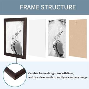 img 2 attached to 🖼️ Giverny 5x7 Picture Frames Brown - Set of 10 Photo Frames with Real Glass for Wall Mounting or Tabletop Display - Sleek Smooth Wrap Design for Indoor Decor