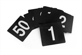 img 4 attached to New Star Foodservice 23206 Plastic Double Sided Table Numbers Light Grey on Black, 1-50, 4x4