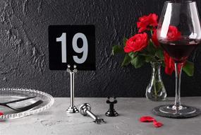 img 3 attached to New Star Foodservice 23206 Plastic Double Sided Table Numbers Light Grey on Black, 1-50, 4x4