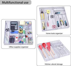 img 1 attached to 🗄️ Adjustable Mesh Desk Drawer Organizer – Expansion & Versatility for Office and Art Supplies Organization