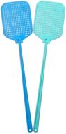 🪰 flexible strong manual swat set with long handle - aya fly swatter 2 pack, summer colors multi pack (blue green), ideal for effective fly control logo