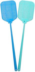 img 4 attached to 🪰 Flexible Strong Manual SWAT Set with Long Handle - AYA Fly Swatter 2 Pack, Summer Colors Multi Pack (Blue Green), Ideal for Effective Fly Control