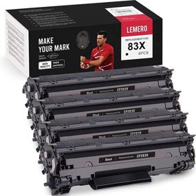 img 4 attached to 🖨️ LEMERO Compatible Toner Cartridge Replacement for HP 83X CF283X 83A CF283A High Yield - Laserjet Pro M201dw/MFP M225dw/MFP M225dn/MFP M225nw (Black, 4-Pack)