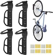 🚴 garage wall mount bicycle hanger storage system - nuovoware 4 pack bike rack, vertical bike hook - easy hang/detach - heavy duty, holds up to 66 lb - includes screws logo