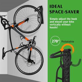 img 3 attached to 🚴 Garage Wall Mount Bicycle Hanger Storage System - Nuovoware 4 Pack Bike Rack, Vertical Bike Hook - Easy Hang/Detach - Heavy Duty, Holds up to 66 lb - Includes Screws