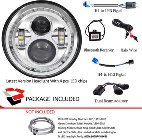 img 3 attached to 🔆 7-дюймовый LED-фара для HD Street Glide Special с мультицветным ангельским глазом, управляемым по Bluetooth - проектор Hi-Lo Beam для Road King Special - улучшите свою поездку с RGB Music Mode Halo (черный)