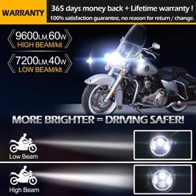 img 2 attached to 🔆 7-дюймовый LED-фара для HD Street Glide Special с мультицветным ангельским глазом, управляемым по Bluetooth - проектор Hi-Lo Beam для Road King Special - улучшите свою поездку с RGB Music Mode Halo (черный)