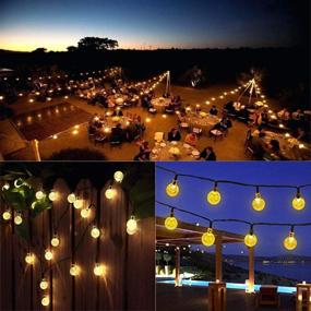 img 2 attached to Lyhope Solar String Lights - 20ft Waterproof Globe Lights for Outdoor Decor (Warm White, 2 Pack)