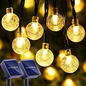 img 4 attached to Lyhope Solar String Lights - 20ft Waterproof Globe Lights for Outdoor Decor (Warm White, 2 Pack)