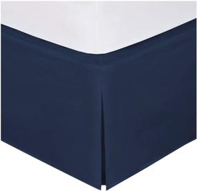 img 1 attached to 🛏️ Luxury Tailored Bed Skirt in Twin Size, 14" Drop, Pleated Styling, Dust Ruffled, Solid Navy Blue, Brand New