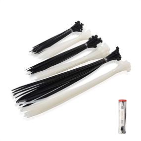 img 4 attached to 🔗 Versatile Cable Management Solution: Cable Matters Combo Pack of 200 Self-Locking Nylon Cable Ties in Assorted Lengths (6+8+12-Inch) - Black and White Colors included