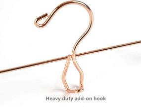 img 1 attached to 👖 Better to U Stackable Shiny Copper Metal Pants Hanger 20 Pack - Premium Space-Saving Solution with Non-Slip Adjustable Clips for Jeans Slacks Boutique - Rose Gold Skirt Trousers Hanger Add-on Hook Included