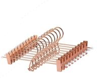 👖 better to u stackable shiny copper metal pants hanger 20 pack - premium space-saving solution with non-slip adjustable clips for jeans slacks boutique - rose gold skirt trousers hanger add-on hook included логотип