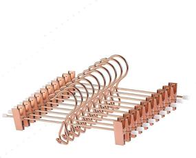 img 4 attached to 👖 Better to U Stackable Shiny Copper Metal Pants Hanger 20 Pack - Premium Space-Saving Solution with Non-Slip Adjustable Clips for Jeans Slacks Boutique - Rose Gold Skirt Trousers Hanger Add-on Hook Included