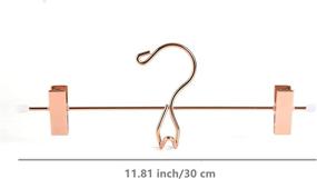 img 3 attached to 👖 Better to U Stackable Shiny Copper Metal Pants Hanger 20 Pack - Premium Space-Saving Solution with Non-Slip Adjustable Clips for Jeans Slacks Boutique - Rose Gold Skirt Trousers Hanger Add-on Hook Included