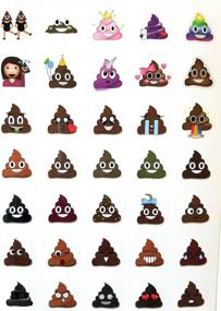 img 4 attached to 💩 Multipurpose Poop Emoji Sticker Sheet Party Favor 24 Pack: Potty Training, Journal, Favors, Office, Teachers, Scrapbooking - 576 Stickers Included