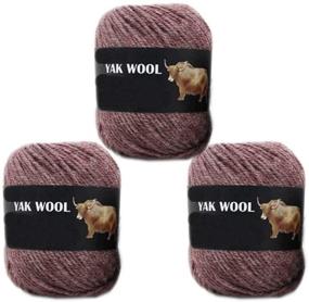 img 1 attached to 🧶 Soft Cashmere Blended Yak Wool Yarn: 3 Balls of Worsted Weight Thread for DIY Sweaters, Scarves, Gloves - 300g (Purple Camel)