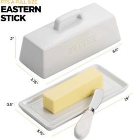 img 1 attached to 🔪 Knife Ceramic Butter Dish Set