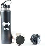 red supplies stainless steel water bottle 17oz: versatile leak proof flip top straw cap for sports, gym and outdoors activities - keeps liquids hot/cold for hours! логотип