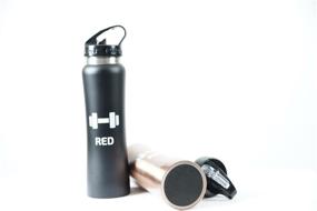 img 2 attached to RED Supplies Stainless Steel Water Bottle 17oz: Versatile Leak Proof Flip Top Straw Cap for Sports, Gym and Outdoors Activities - Keeps Liquids Hot/Cold for Hours!