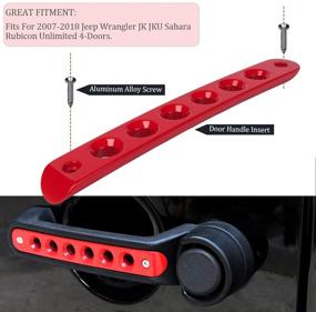 img 2 attached to Red Opall 5pcs/Set Aluminum Grab Handle Cover for 2007-2018 Jeep Wrangler JK & Unlimited 4 Door - Front and Back Door