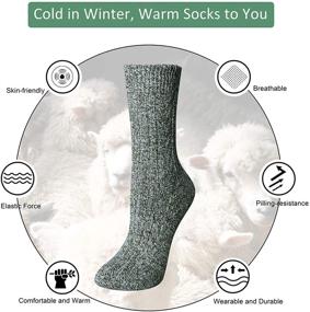 img 2 attached to 🧦 Women's Thick Knit Vintage Wool Socks - Warm and Cozy Winter Crew Socks (5 Pairs) - Ideal Gifts