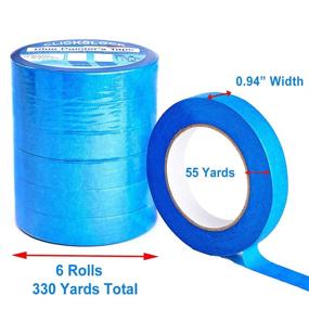 img 3 attached to 🎨 Pack of 6 Blue Painters Tape Rolls, 0.94''×55 Yards, Bulk Blue Masking Tape - Ideal for Home, Office, DIY Projects - Painting Tape Multi Pack