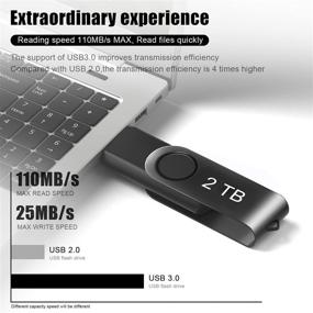 img 1 attached to 💾 2TB Ultra High Speed USB 3.0 Flash Drive by LUNANI - Large Capacity 2000GB Memory Stick for PC with Portable Fold Design and 100Mb/s Read Speed