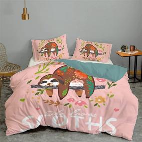 img 3 attached to Одеяло для кровати с милыми ленивцами AIBILEEN с застежкой