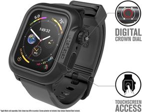 img 3 attached to 330ft Waterproof Case by Catalyst - Grey for Apple 🌊 Watch Series 6/SE/5/4 44mm: Premium Silicone Band, Shockproof & Rugged Protection