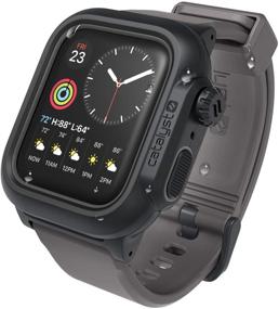 img 4 attached to 330ft Waterproof Case by Catalyst - Grey for Apple 🌊 Watch Series 6/SE/5/4 44mm: Premium Silicone Band, Shockproof & Rugged Protection