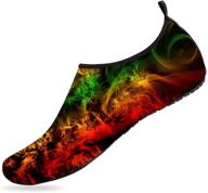 rasta lion barefoot aqua socks: breathable water shoes for running, walking, swimming, yoga - quick-dry & unisex logo