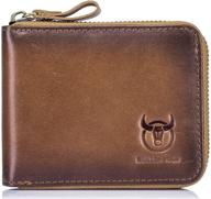 genuine leather zipper wallets with advanced blocking technology logo