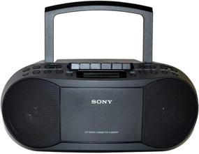 img 2 attached to 📻 Портативная радиостанция Sony с MP3-проигрывателем CD, цифровым AM/FM-радио, записывающей кассетной магнитолой, выходом для наушников и аудиовходом 3,5 мм - компактная стереосистема