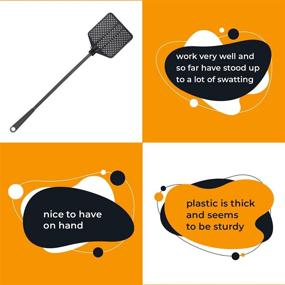 img 1 attached to 🪰 OFXDD Rubber Fly Swatter Set - 3 Pack, Long Handle, Heavy Duty, All Black Colors: Effective Insect Control