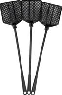 🪰 ofxdd rubber fly swatter set - 3 pack, long handle, heavy duty, all black colors: effective insect control logo