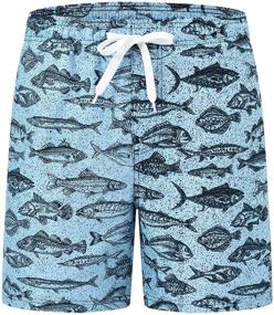 img 2 attached to 🩲 Boys' Blue Fish Akula Print Swimsuit with Convenient Pockets - Ideal for Clothing and Swimming
