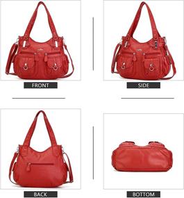img 1 attached to Ангельский женский дизайнерский клатч-сумка для женщин абрикосового цвета Женские сумки и кошельки в стиле хобо
