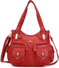 img 4 attached to Ангельский женский дизайнерский клатч-сумка для женщин абрикосового цвета Женские сумки и кошельки в стиле хобо