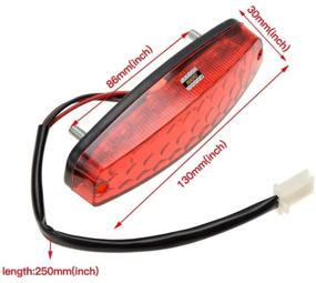img 2 attached to 🛴 HIAORS Задний светодиодный стоп-сигнал для китайских квадроциклов и запчастей на четырехколесных тракторах в красном исполнении - 50 куб. см, 70 куб. см, 90 куб. см, 110 куб. см, 125 куб. см Таотао СанЛ ДжиСиЭл Кулстер Рокета Кадзума