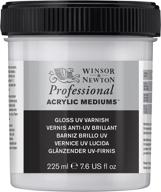 enhance your artwork with winsor & newton professional acrylic medium gloss uv varnish, 225ml логотип