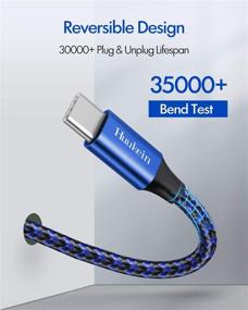 img 3 attached to ⚡ Быстрозарядный USB C кабель [3фута, 2 штуки], 3A USB Type A к C зарядный шнур в оплетке - Совместим с Samsung Galaxy S21 S20 Ultra S10 S9 Plus A10e A21 A51 A52, LG Stylo 6 5 5X 4 G8 G8X G7 K51 V30, Moto Z