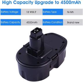 img 3 attached to 🔋 High Capacity Replacement Battery for Dewalt 18V Cordless Drill - 2Packs 18V 4500mAh DC9096 DC9098 DC9099