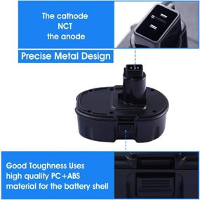 img 1 attached to 🔋 High Capacity Replacement Battery for Dewalt 18V Cordless Drill - 2Packs 18V 4500mAh DC9096 DC9098 DC9099