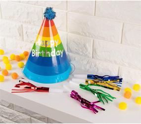 img 3 attached to 50-Pack Assorted Foil Party Horns - Birthday Squawkers Noise Makers, Kids Party Favors, Bulk Goodie Bag Stuffers in 5 Vibrant Colors