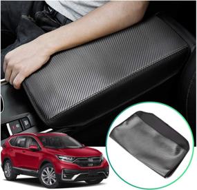 img 4 attached to 🔝 Upgraded 2021 Accord Armrest Cover Protector | Enhanced Compatibility with Hon,da Accord 2018-2020 | Ensure Optimal Armrest Comfort | Sleek Black Carbon Fiber Design