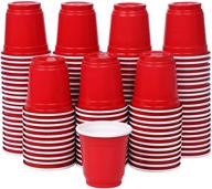 zcaukya mini disposable shot cups, 2oz 120 count red plastic cups, small party cups, red - premium quality & convenience logo