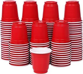 img 4 attached to Zcaukya Mini Disposable Shot Cups, 2oz 120 Count Red Plastic Cups, Small Party Cups, Red - Premium Quality & Convenience