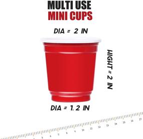 img 3 attached to Zcaukya Mini Disposable Shot Cups, 2oz 120 Count Red Plastic Cups, Small Party Cups, Red - Premium Quality & Convenience